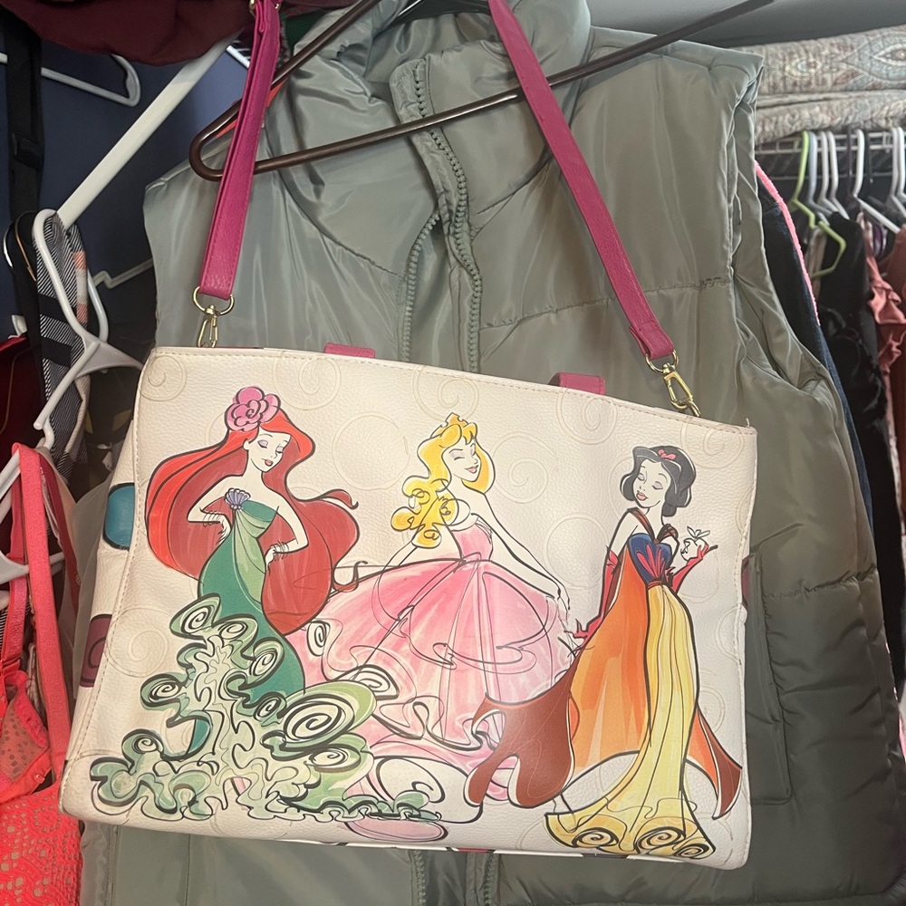 Disney Shoulder Bag with Pink and Multicolor Design